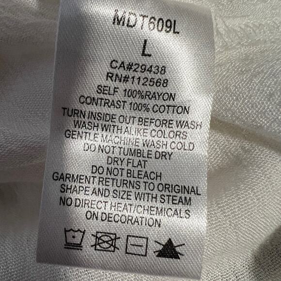 Miss Me Embellished Beaded Sequin Pocket Embroidered Gauze Button Down Size L - Picture 11 of 11